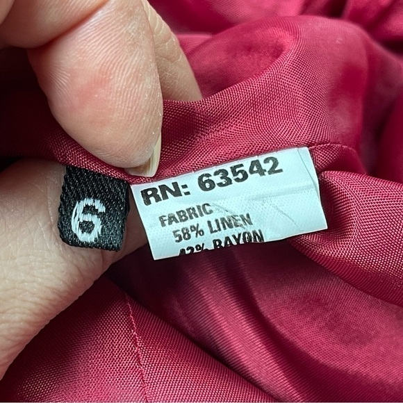 Vintage Y2K Giorgio Sant'Angelo Collectable Gold Red Linen blazer Red Size 6 - Picture 10 of 14